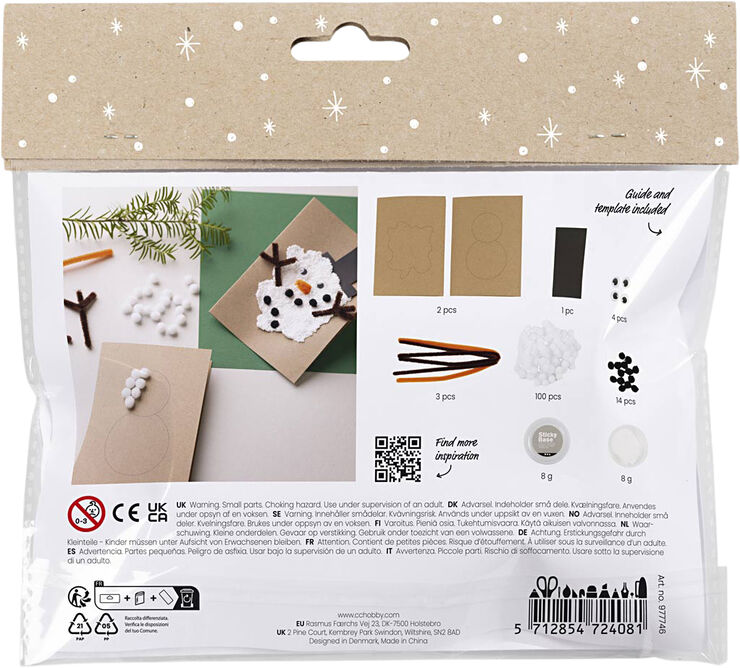 Creativ Company Mini DIY Kit Dekoration, Julekort med snemænd