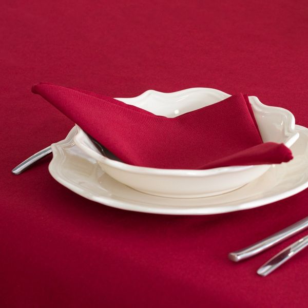 Guardanapos de Mesa Anti-nódoa Liso Bordeaux 45cm x 45cm 6 Guardanapos - PMES0781
