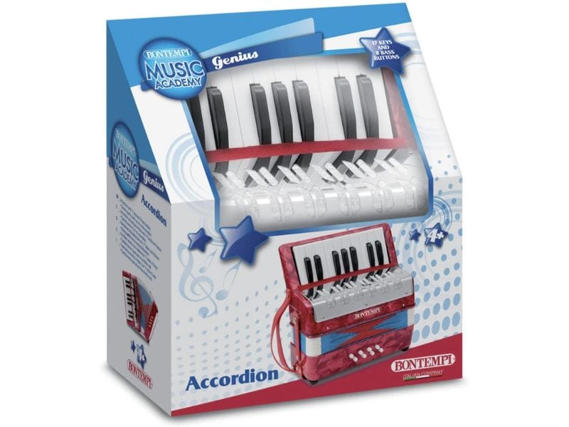 Bontempi Musikinstrument Akkordeon 17 Tasten (C-E) und Halb Musikalisches Spielzeug