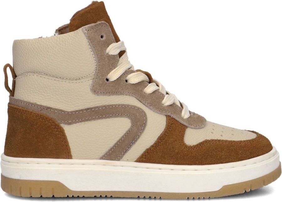 Ton & Ton Jongens Sneakers Bjorne Leren Hoge sneakers Beige