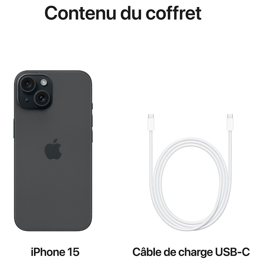 Apple iPhone 15 Noir - 256 Go