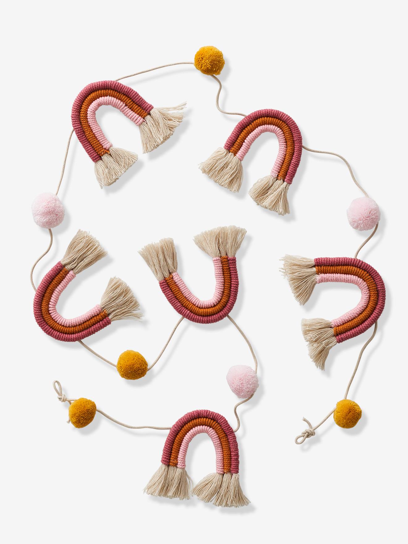 Guirlanda de pompons e arco-íris bicolor amarelo médio/multicolorido