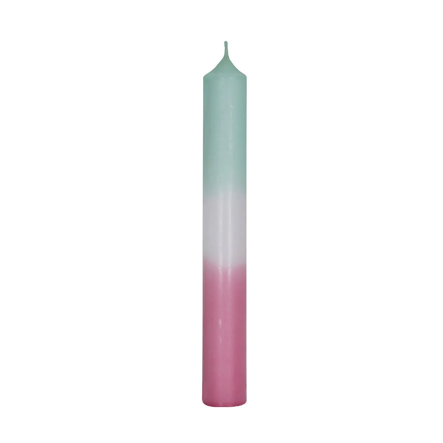 Stabkerze Dip-Dye, mint/altrosa, 18 cm