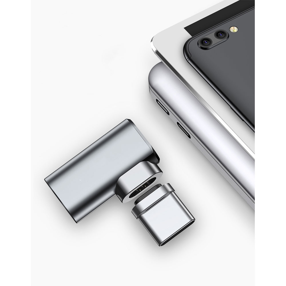 USB C Magnet Ladeadapter für Smartphone / MacBook Pro / Laptop - Silber
