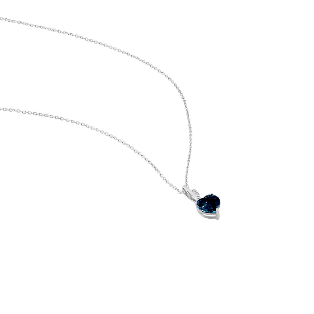 Collier Clothilde Or Blanc Topaze Et Oxyde De Zirconium