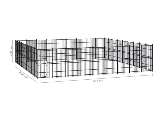 Chenil cage enclos pac noire 864 x 864 x 200 cm 02_0041880