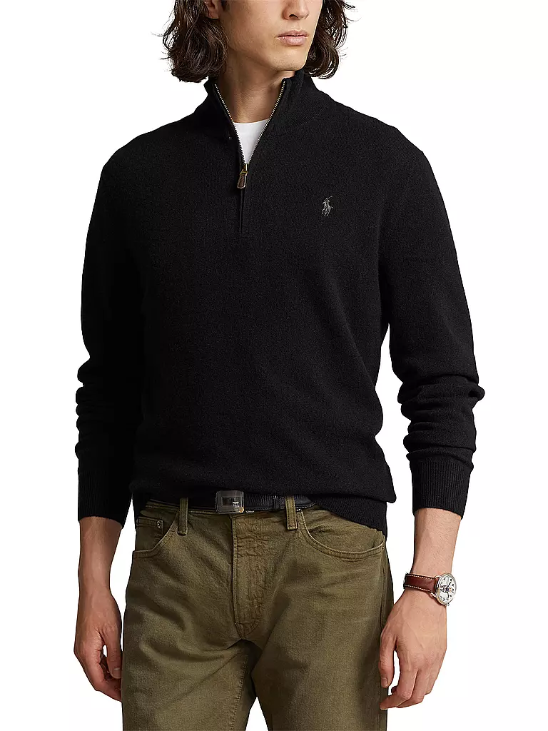 POLO RALPH LAUREN Troyer Pullover Regular Fit schwarz