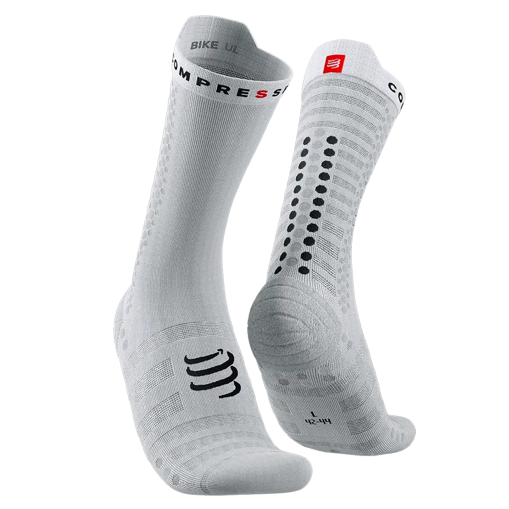 Compressport Pro Racing v4.0 Ultralight Bike Compressiesokken Wit/Zwart