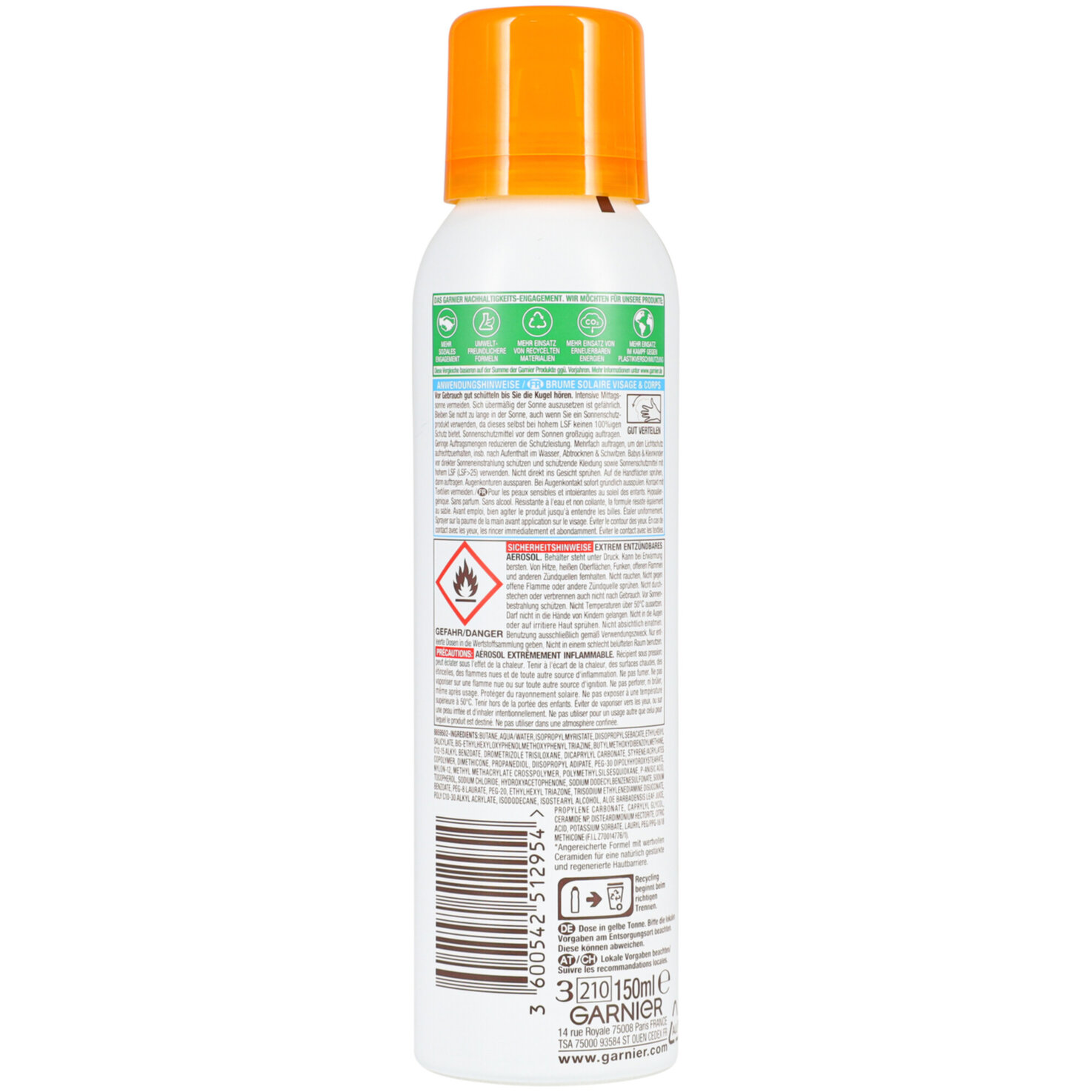 Garnier Ambre Solaire Kids Sensitive expert+ Anti-Sand Spray LSF 50+, 150ml