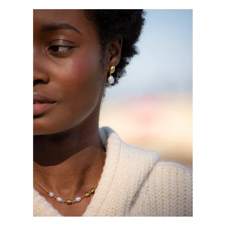 Louise Damas Boucles d'Oreilles Perles | Doré