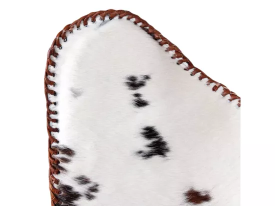 Fauteuil papillon marron et blanc cuir de vache