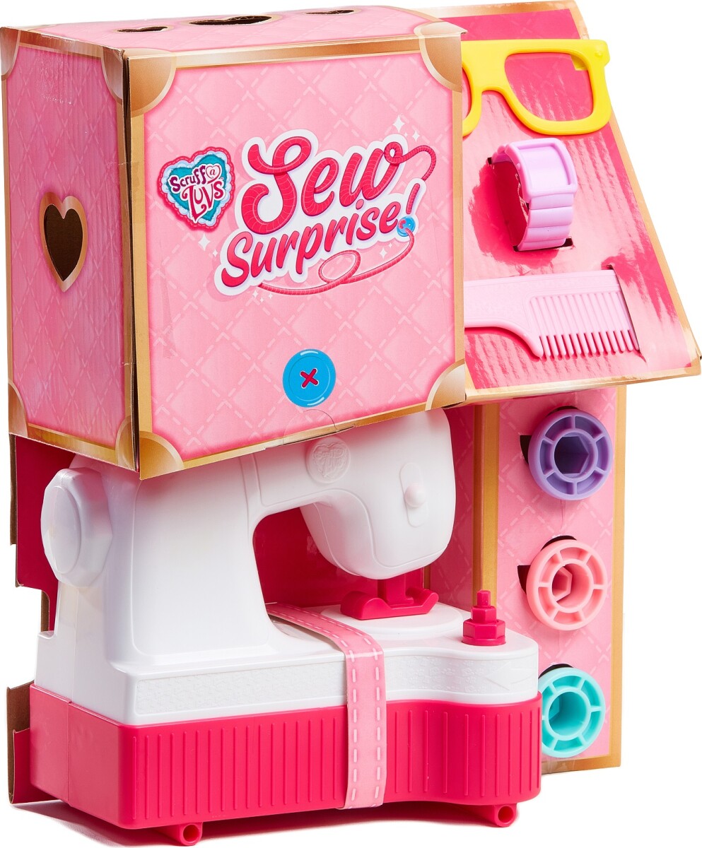 Scruff A Luvs - Hund Med Symaskine Og 10 Overraskelser - Sew Surprise - Pink