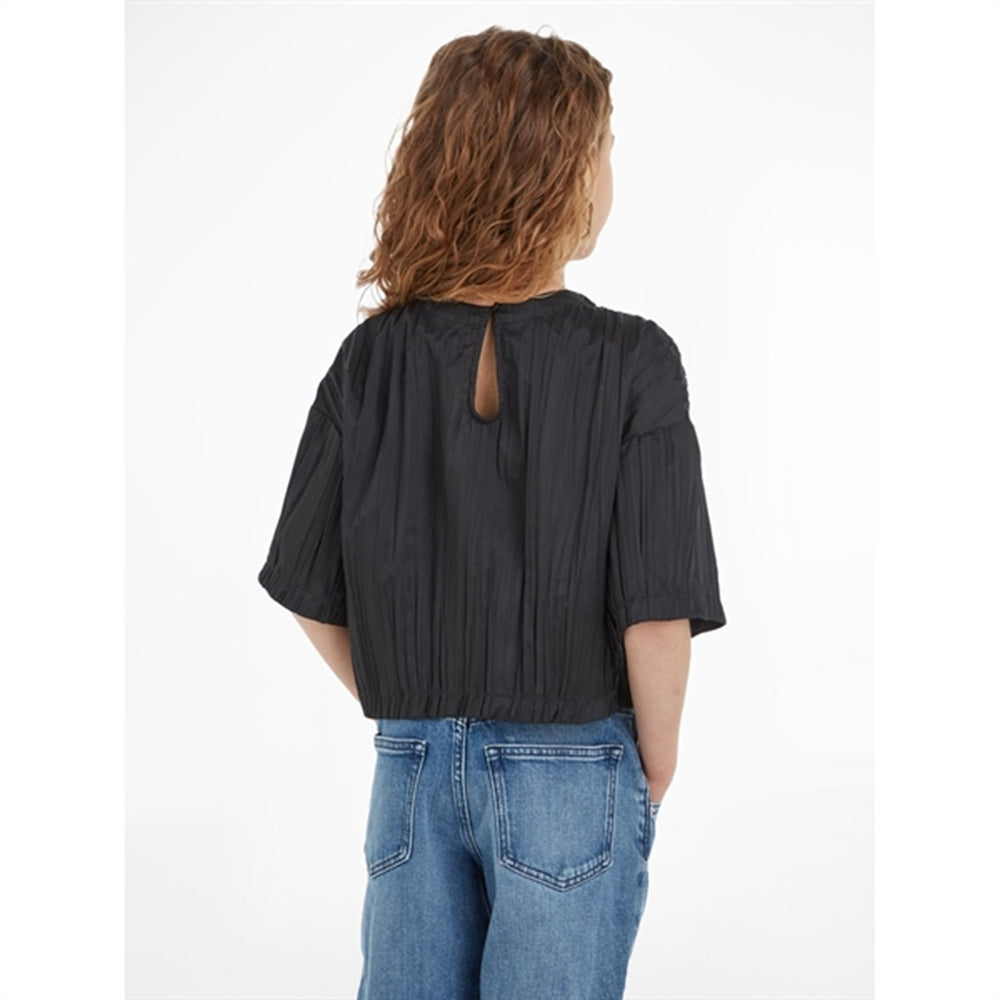 Festive Plisse T-Shirt Ck Black