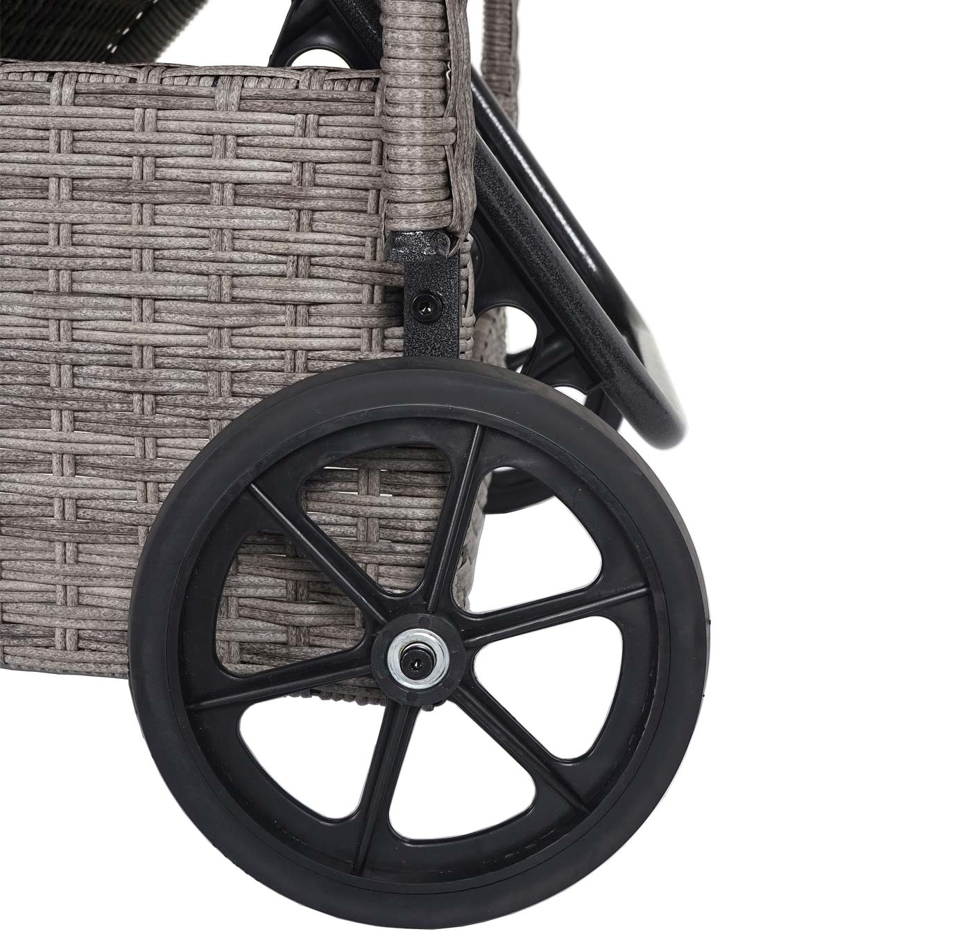 Poly-Rattan Sonnenliege Cesena, Relaxliege Gartenliege Liege, Alu ~ grau, Kissen dunkelgrau