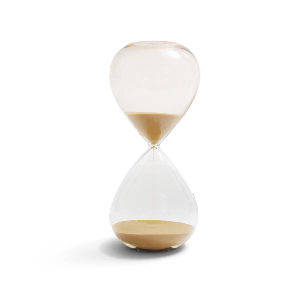 Sablier verre sable marron Ø10,5xH24,5cm