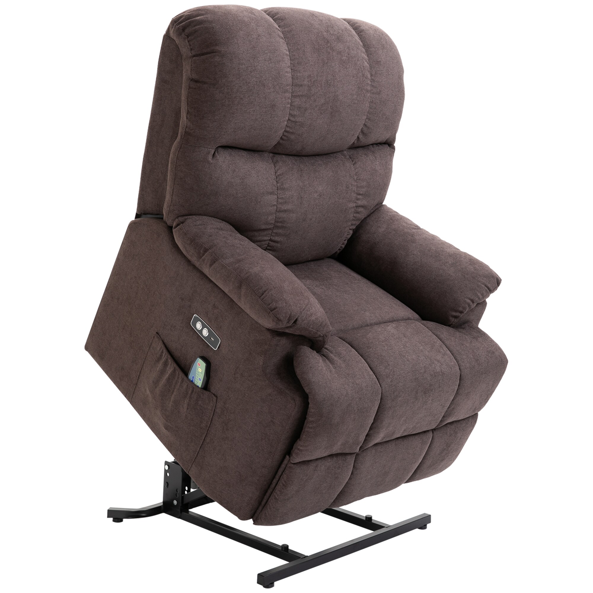 HOMCOM Sessel mit Aufstehhilfe, Liegefunktion und 8 Vibrationsmassagepunkten 83L x 95B x 105H cm