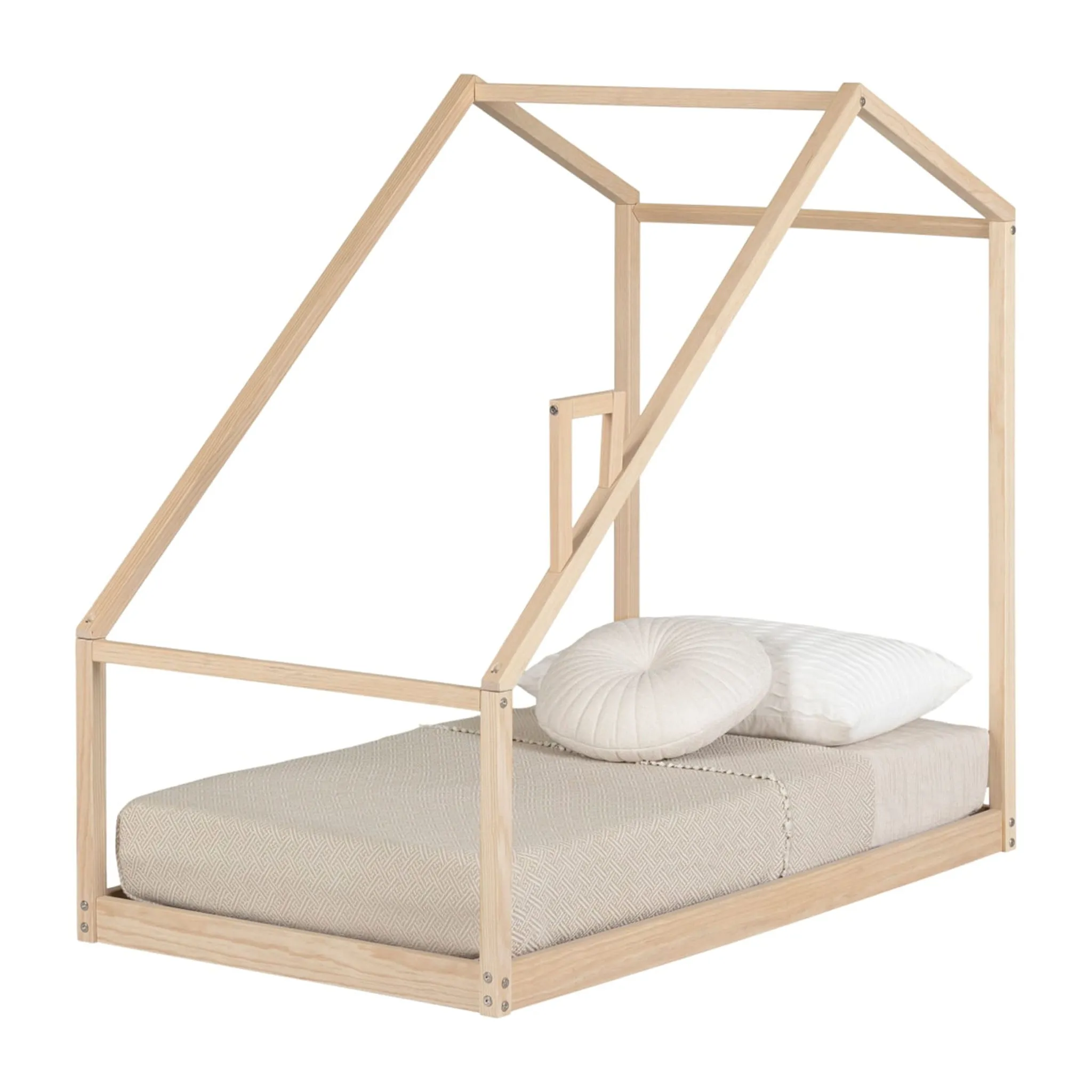 South Shore Lit Maison avec cheminée pour Bébé - Sweedi Naturel