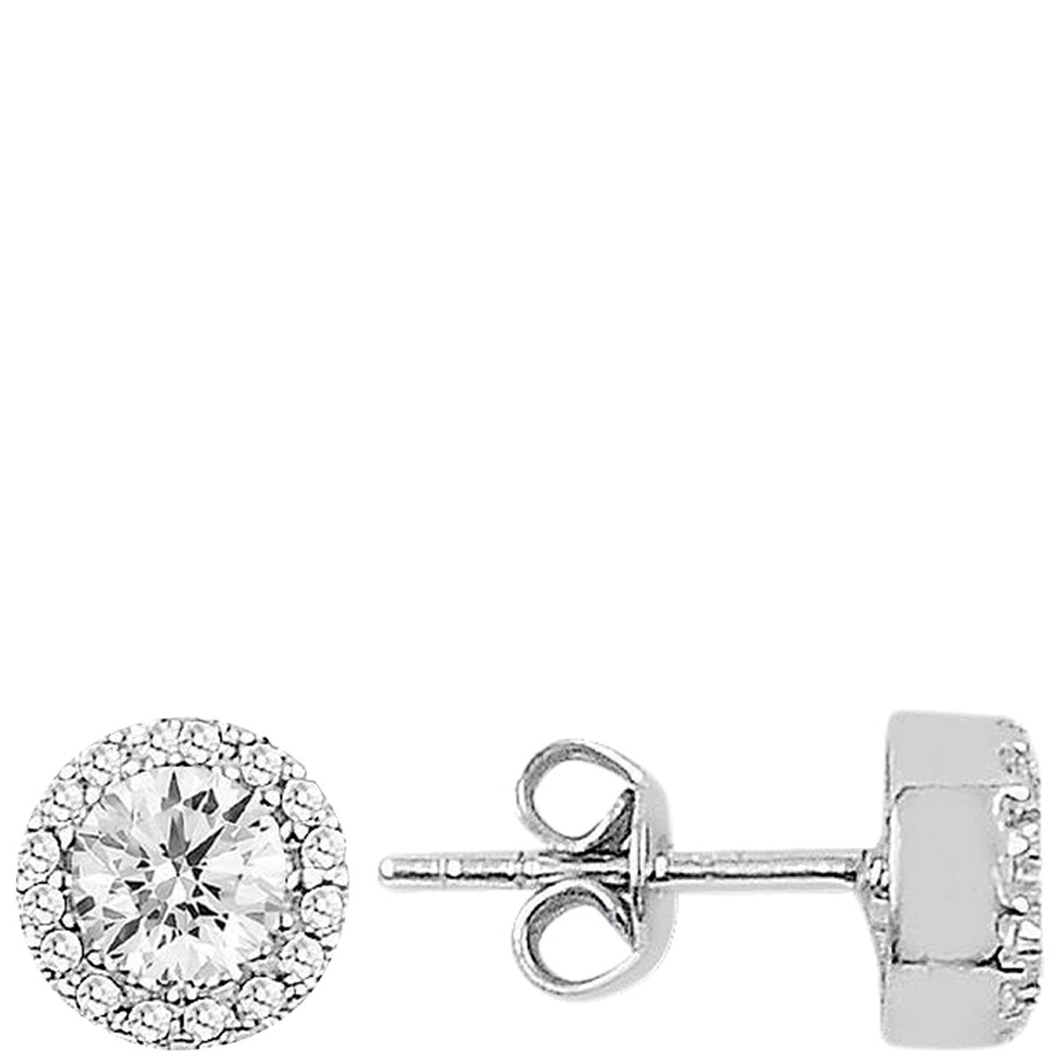 Une boucle d'oreille - Argent 925/000 & zircons