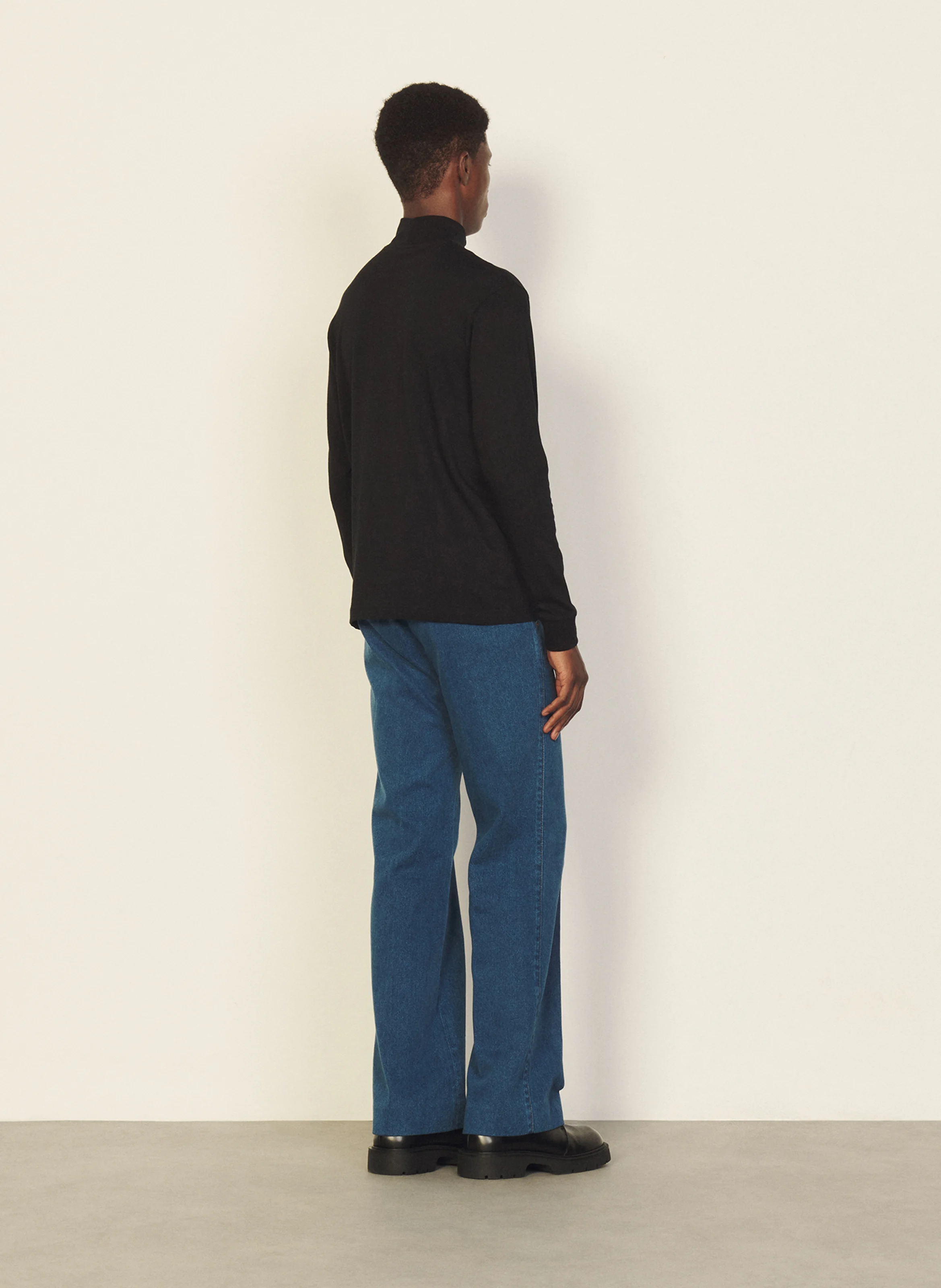 Col roulé regular-fit en laine | Noir
