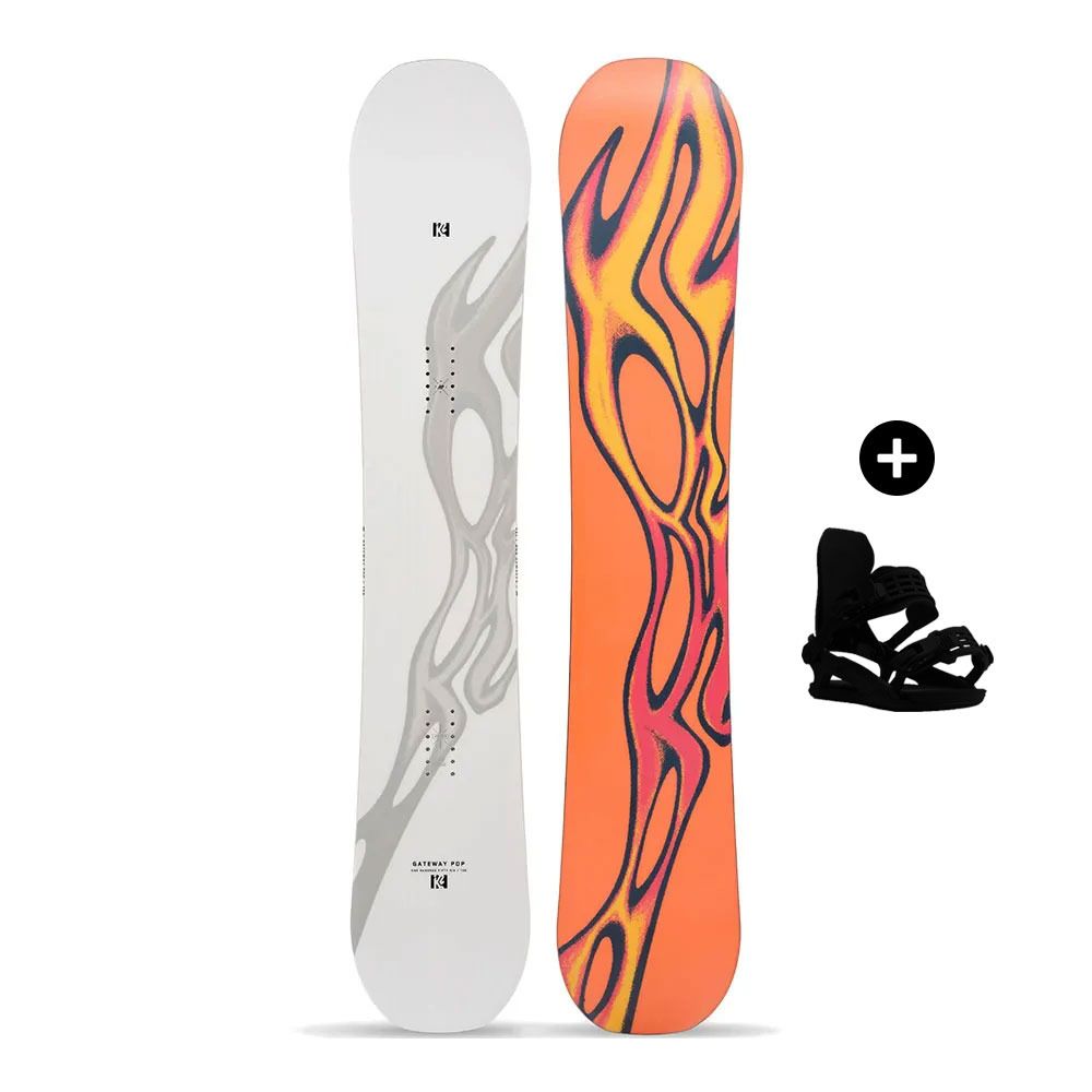 K2 GATEWAY POP 2024 - Pack snowboard all mountain Homme white/orange