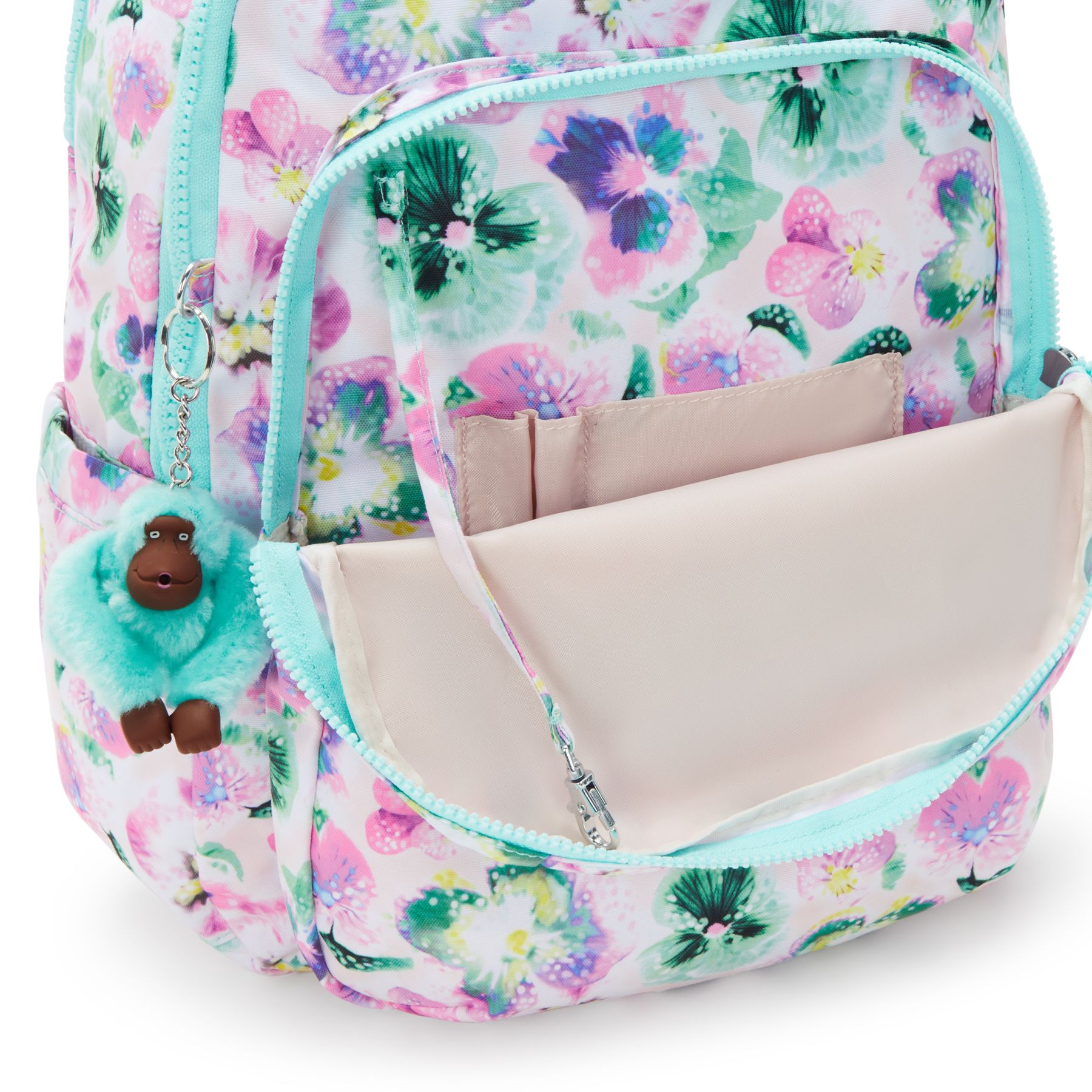 SEOUL LAP Grand sac à dos avec compartiment séparé pour ordinateur portable - Aqua Blossom