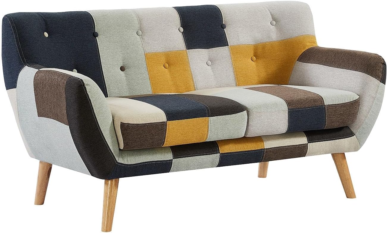 Vente-unique Sofa 3 + 2 Sitzer aus Stoff Patchwork Serti II