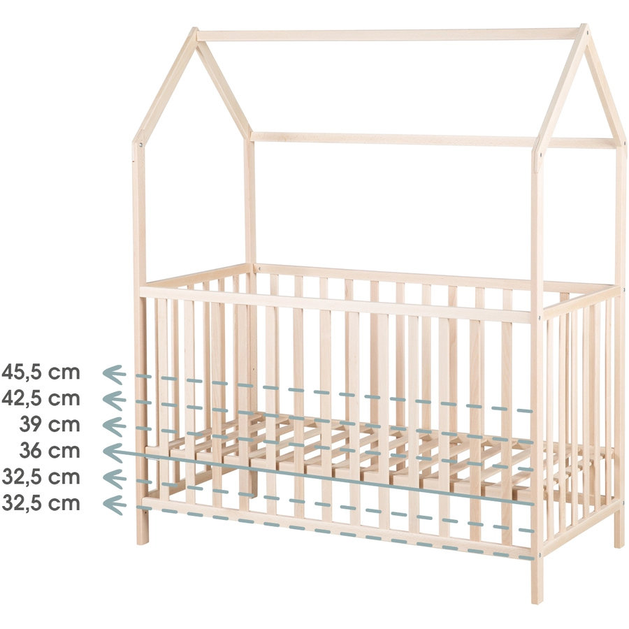 kindsgard Hausbett lillehus 60 x 120 cm natur