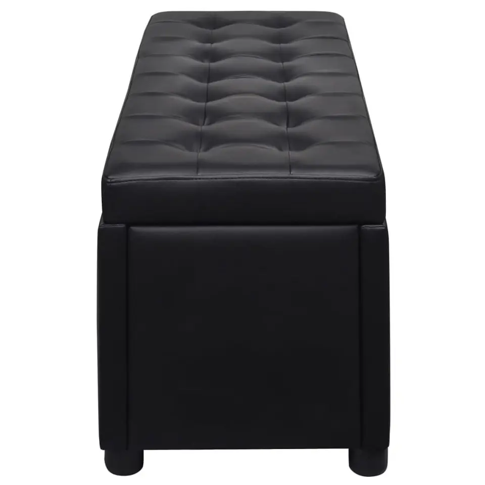 vidaXL - Opberg Hocker - Zwart - Kunstleer