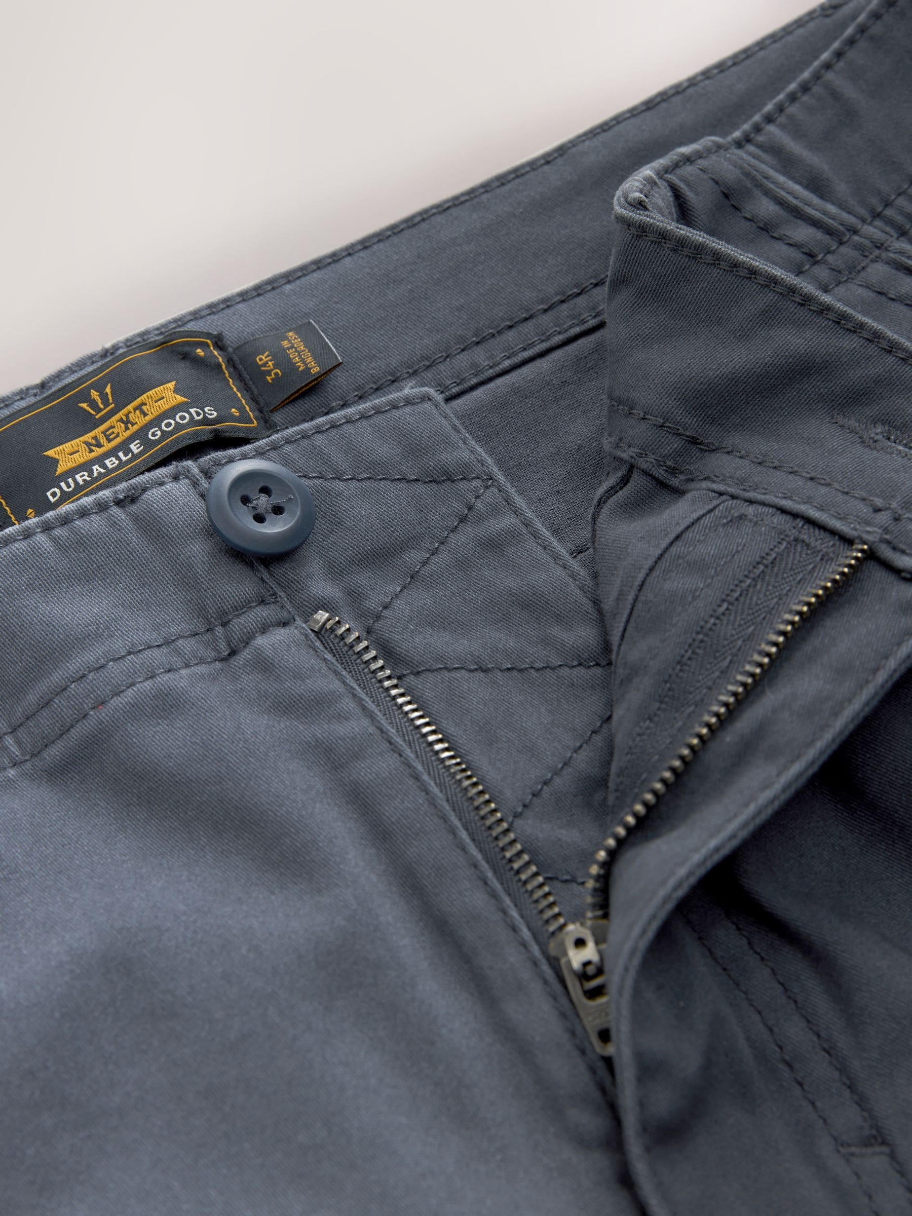 Blauw - Slim Fit - Katoenen cargostretchbroek