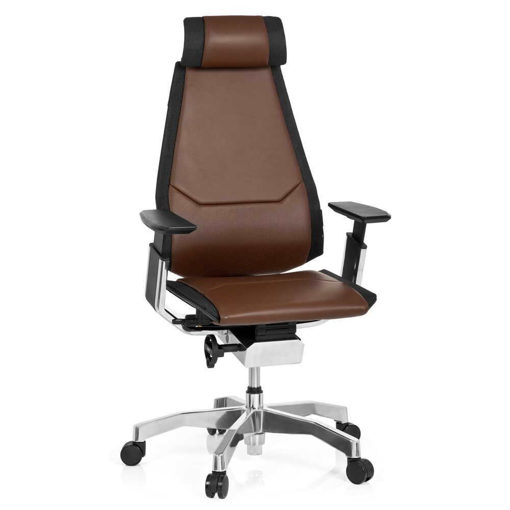 High End Bürostuhl GENIDIA PRO Leder mit Armlehnen hjh OFFICE