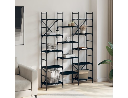 VIDAXL - Bibliothèque noir 127,5x28,5x172,5 cm bois d'ingénierie
