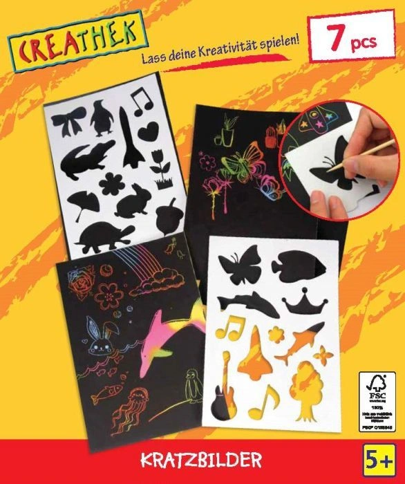 Kreativ-Set KRATZBILDER 7-teilig