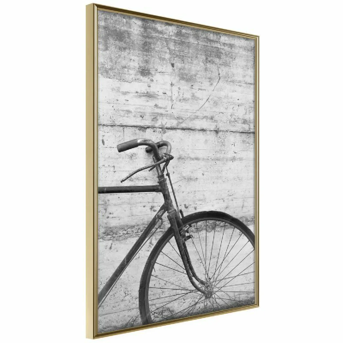 Paris Prix Affiche encadrée Bicycle Leaning Wall 40x60 cm - Or