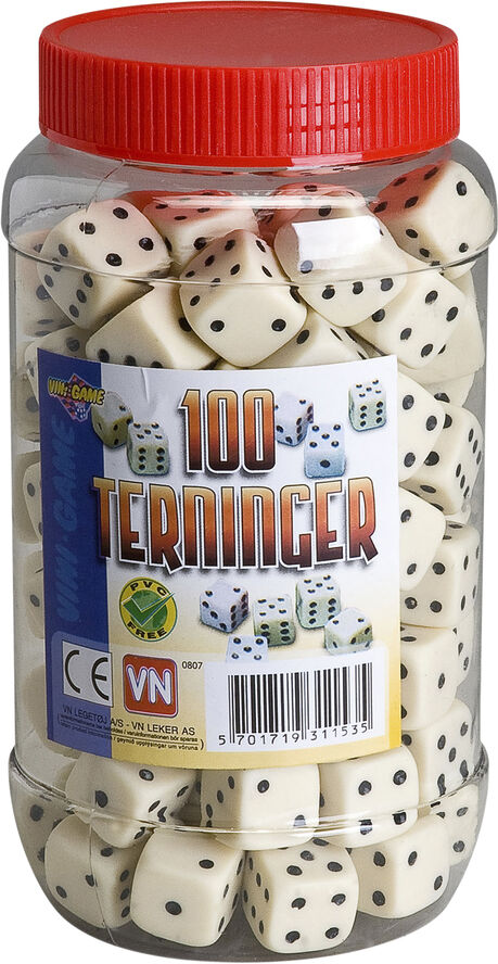 VINI GAME TERNINGER 16mm 100 I DÅSE