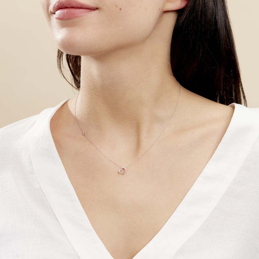 Collier Coeur Ktl Or Blanc Diamant