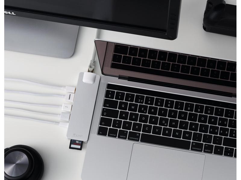 LMP Dockingstation USB-C Compact Dock Silber Thunderbolt-Dock für MacBook Pro