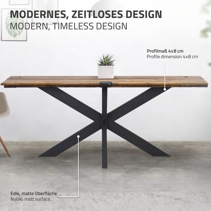 ML-Design Tafelpoten X-Design - Zwart - 78x71x120 cm - Metaal