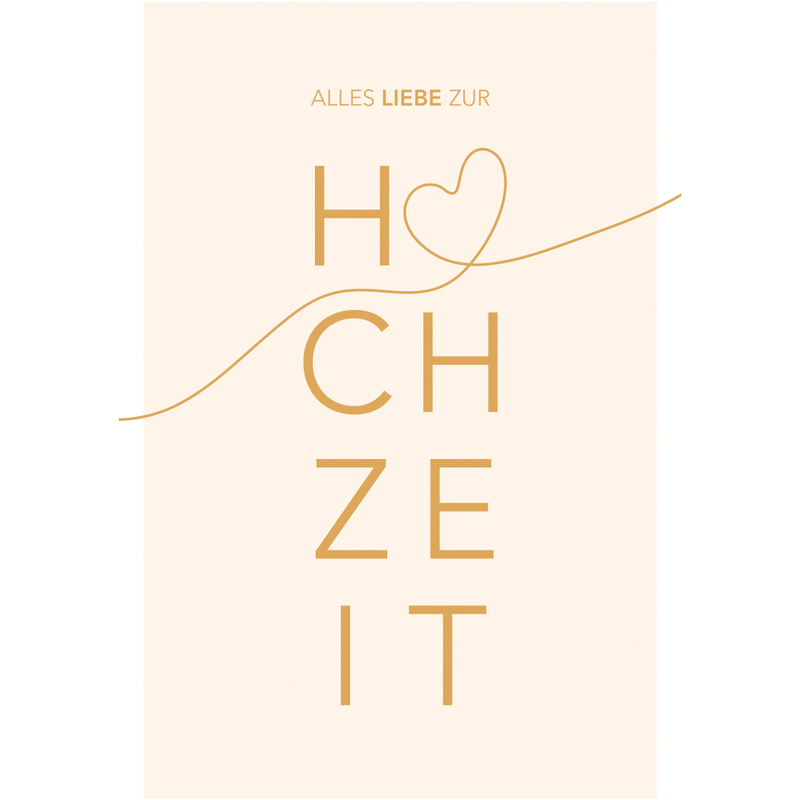 ABC Hochzeitskarte, 12.5 x 17.6 cm, Alles Liebe zur Hochzeit