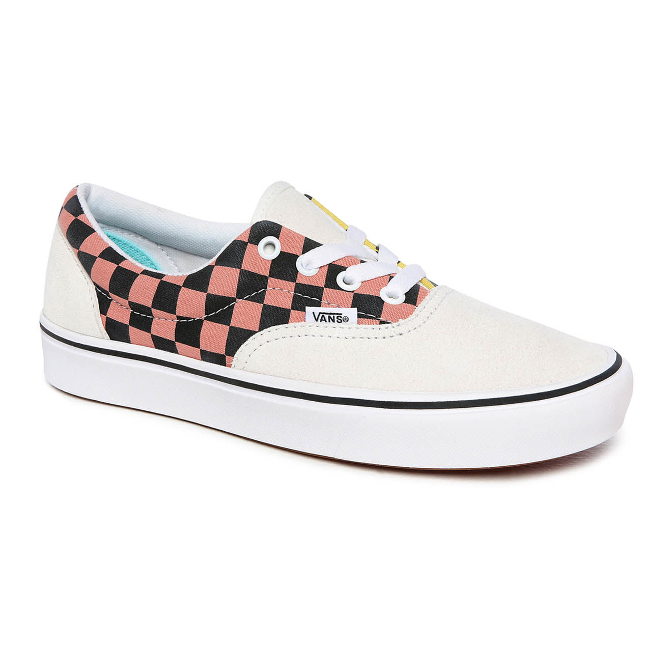 Vans Sneakers en Velours de Cuir & Toile Mixed Media ComfyCush Era blanc/rose/jaune/noir