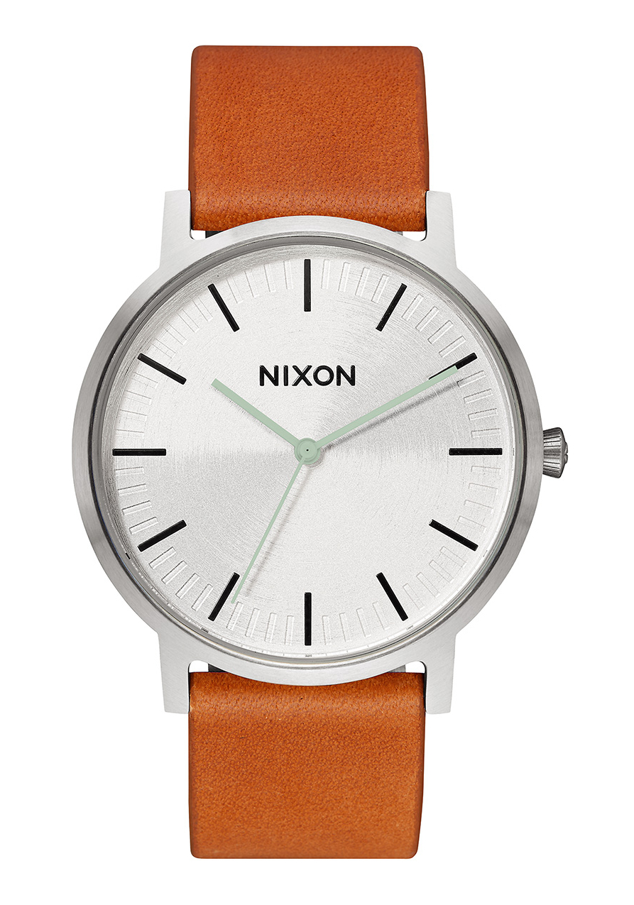 Nixon The Porter Leather Silver / Tan A1058-2853
