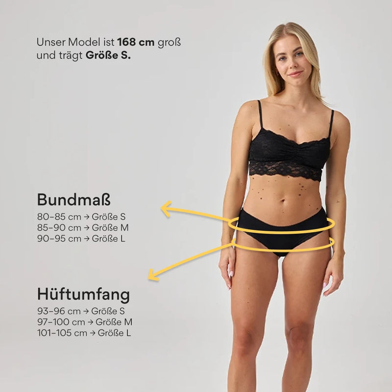 Brazilian Slips mit Spitze aus Bio-Baumwolle Mix (Apricot/Grün/Schwarz)