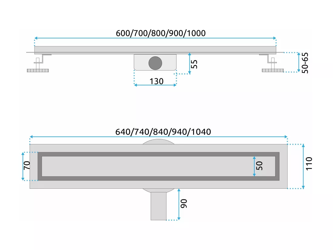 Drain Linéaire Rea Neox Pro 900 Brush Copper