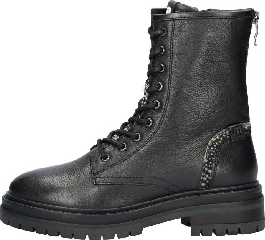 Maruti Bonnie Leather Zwart Leer Veterboots Dames