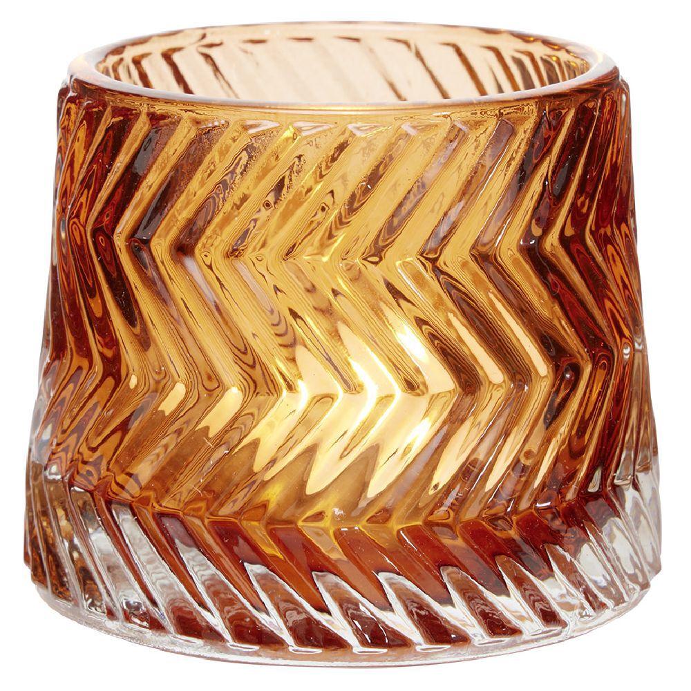 Photophore en verre strie diagonale