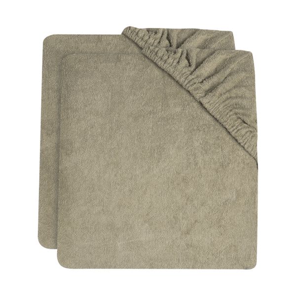 Jollein Terry Waskussenhoes - Badstof - 2 Stuks - Olive Green