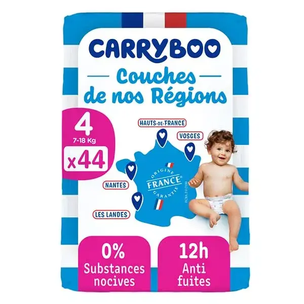 Fraldas Carryboo da nossa região, tamanho 4 (7-18kg)