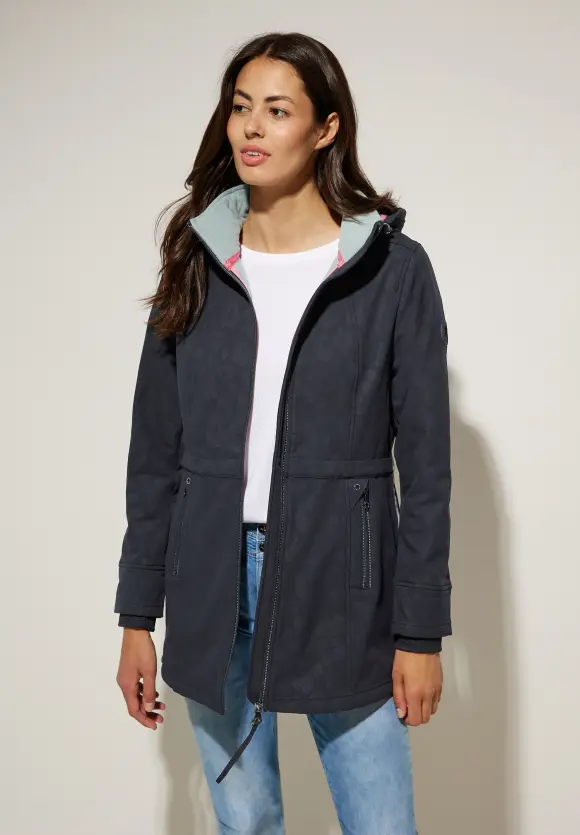 Softshelljacke mit Leomuster - gravity blue