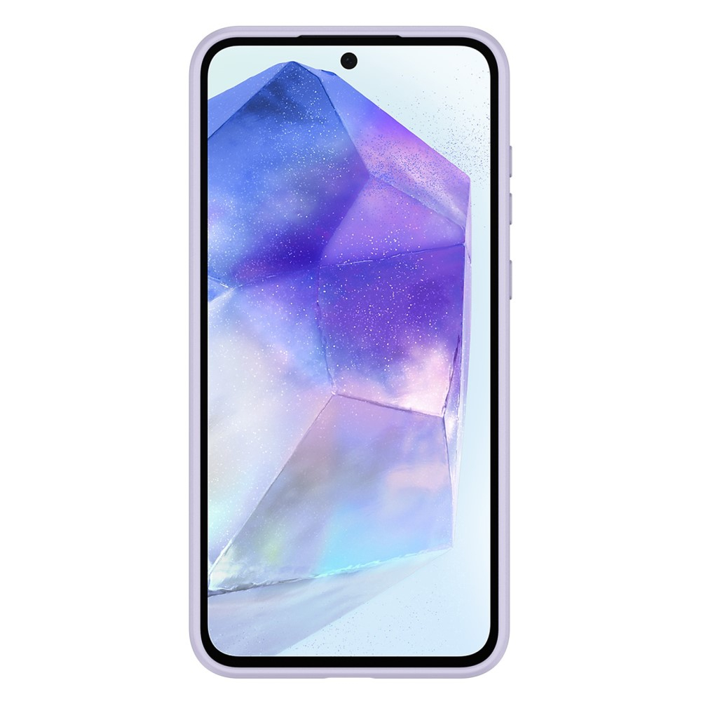 Samsung Galaxy A55 Hybrid Leder Hülle mit Kartenfach   Kickstand Aufsteller (RFID Schutz) - Lila