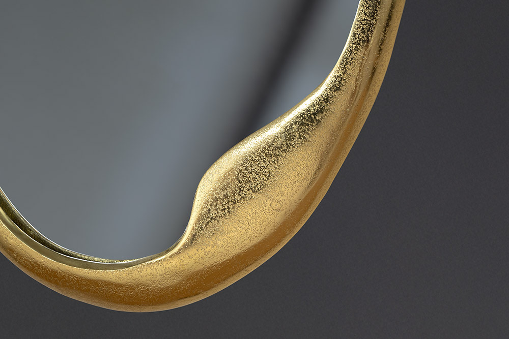 Ovaler Wandspiegel ABSTRACT 70cm gold Metall handmade