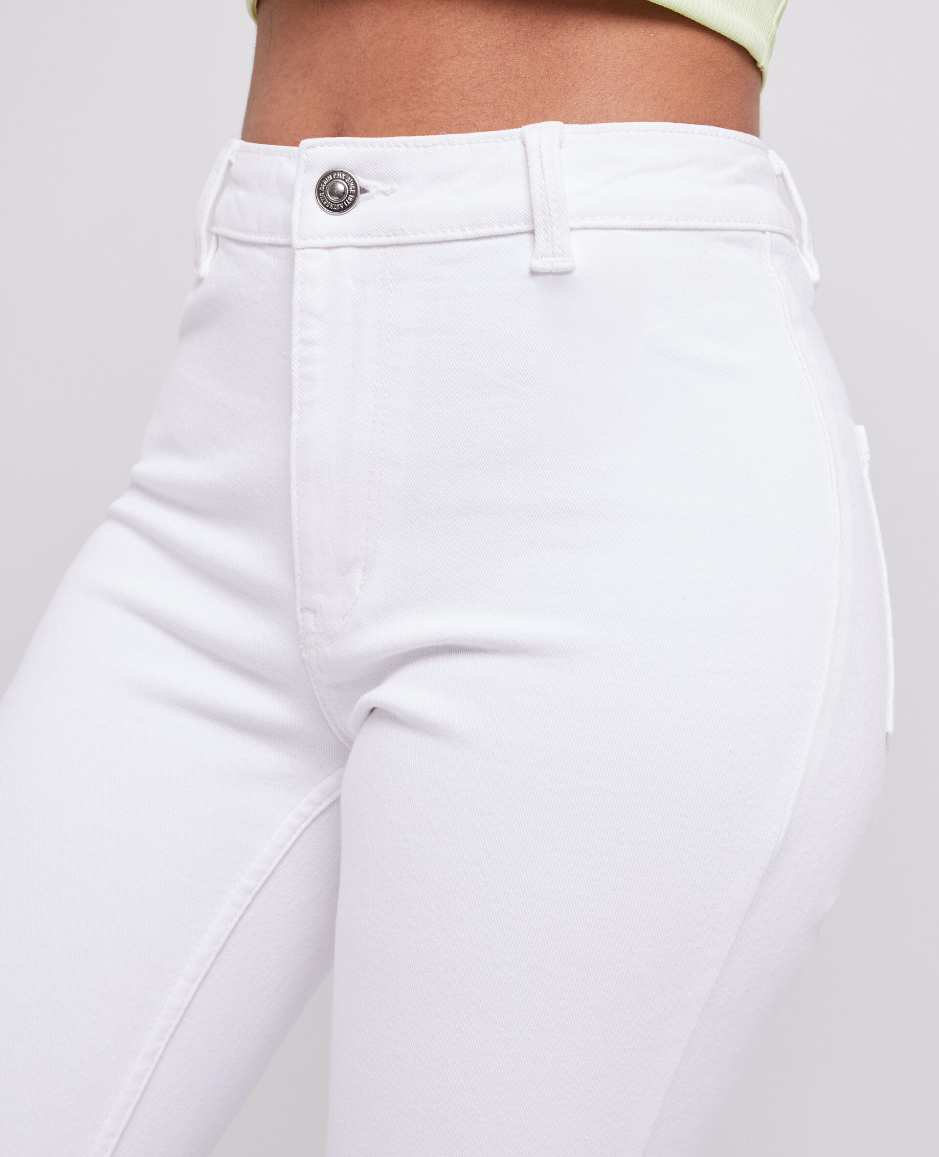 Jean flare taille haute cropped - Blanc